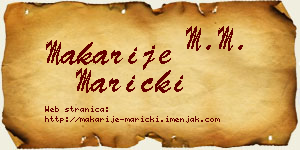 Makarije Maricki vizit kartica